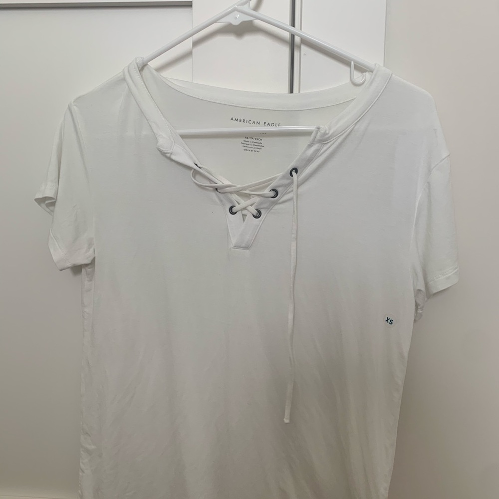 american eagle soft & sexy tie up shirt